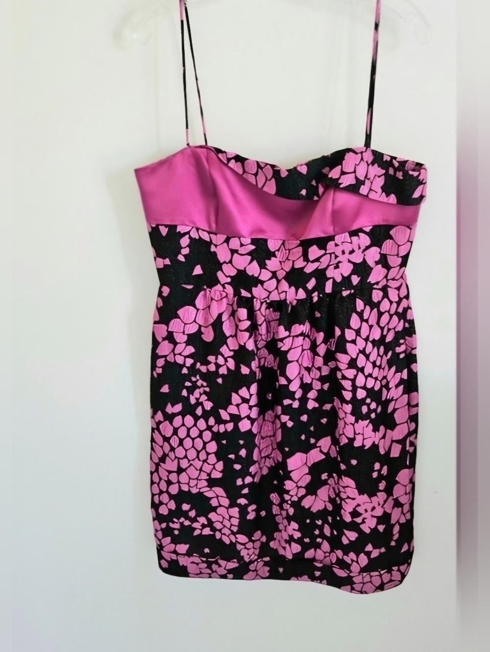 Armani Collezioni Silk Cocktail Pink and Black Floral Dress 90s